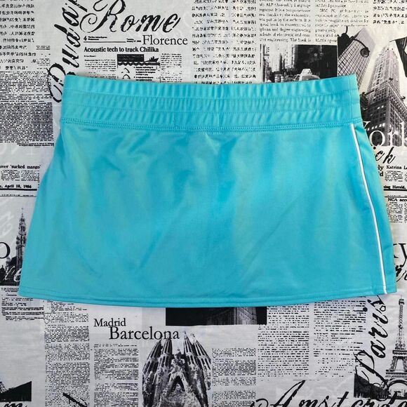 T'oui Women's Blue striped mini skirt athletic y2k - Picture 2 of 4